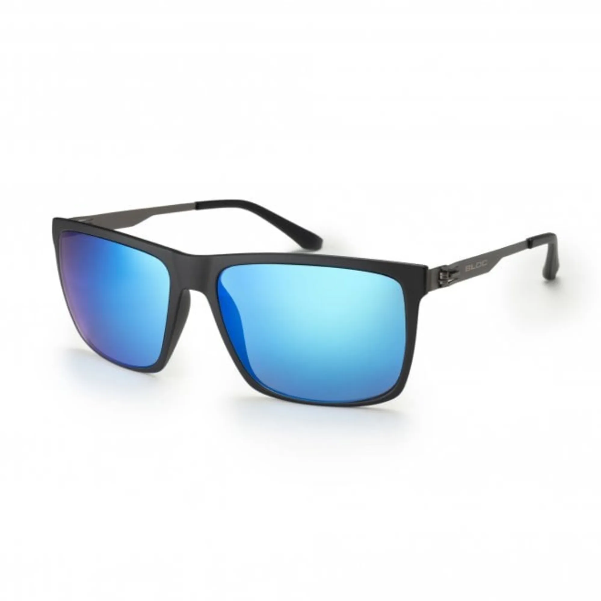Bloc Cabana sunglasses in Matte Black with Blue Mirror Cat 3 lens